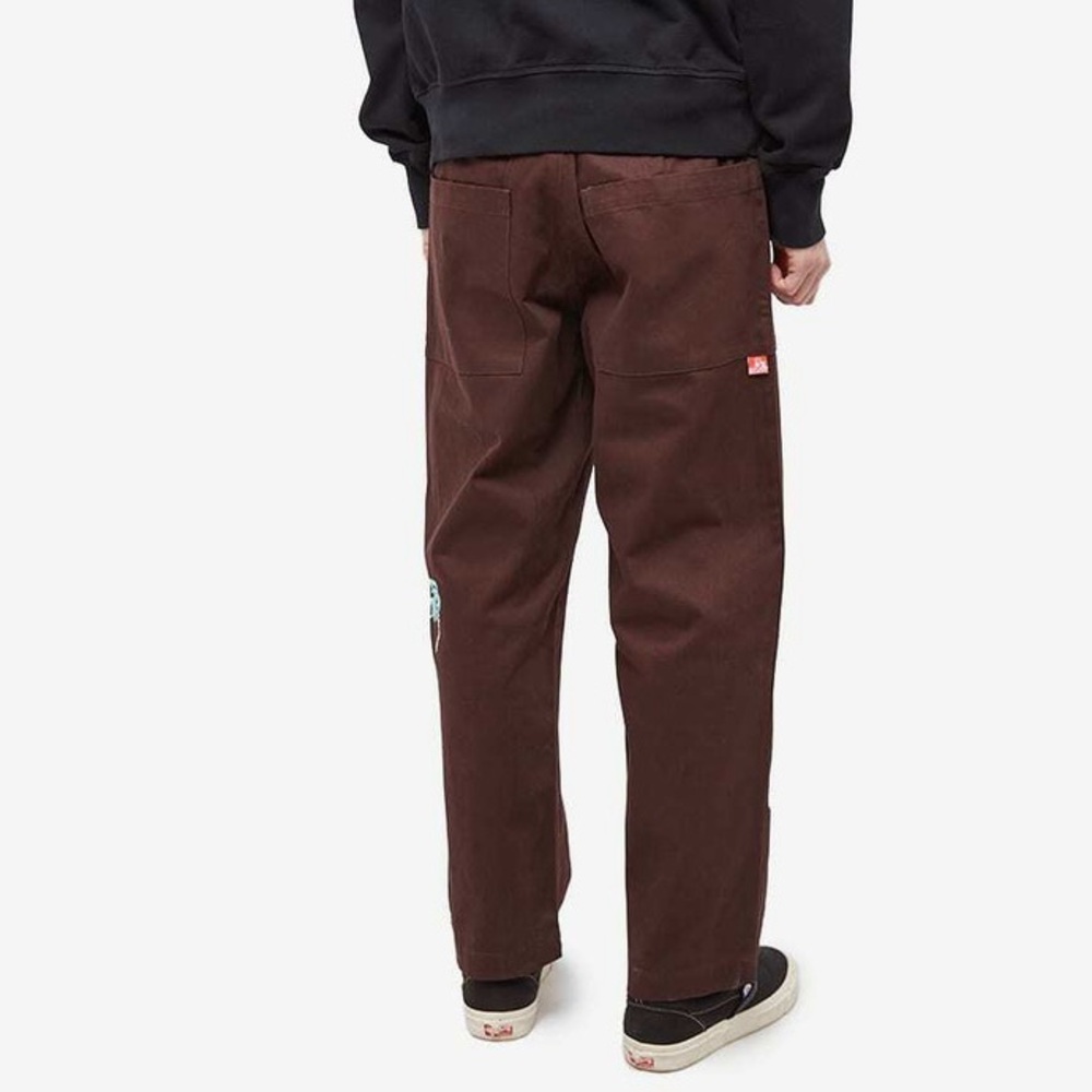 Jungles Jungles Mens Sz 30 Grazie Cotton Pants Brown Embroidered Relaxed - Picture 6 of 13